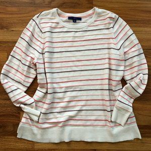 Apt 9 Striped Colorful Textured Sweater, Split hem